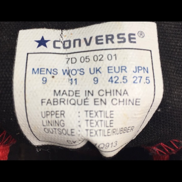 Converse Red Unisex High Top Shoes Men’s  Size 9 - Picture 6 of 9